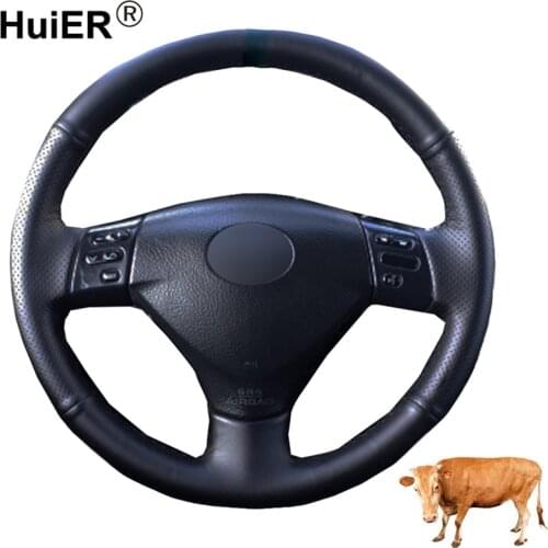 Hand Sewing Car Steering Wheel Cover Top Layer Cow Leather For Lexus RX330 RX400h RX400 2004-2007 For Toyota Corolla Verso Camry