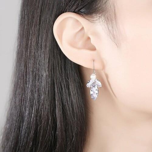 SLBRIDAL Ins Style Trendy Marquise Cubic Zircon Fashion Jewelry Women Girl Hook Earring Pendant Set Party Drop Necklace Earrings