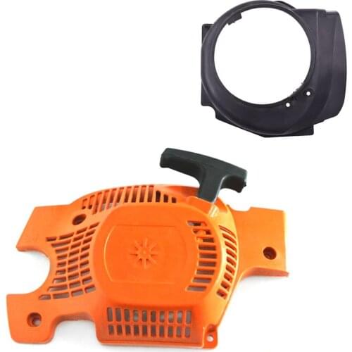 Recoil Starter Rewind Pull Easy Start Assembly With Flywheel Cover For Husqvarna 136 137 141 142 Chainsaw Replacement Part