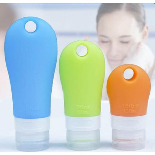 2019 38/60/90ml Cosmetic Refillable Bottle Silicone Travel Lotion Shampoo Squeezable Tube Bottle Refillable Bottles