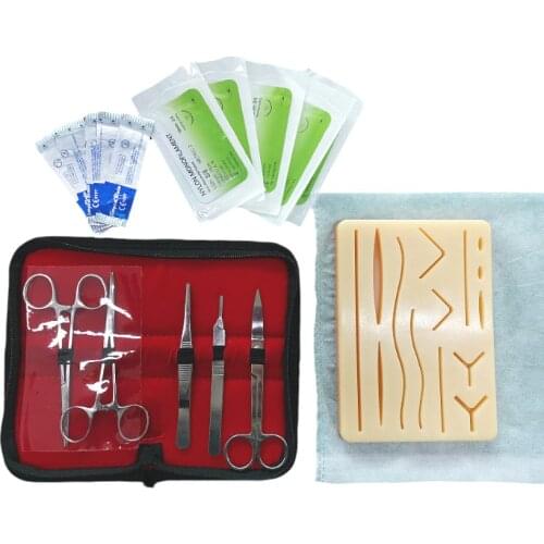 1 SET Surgical Suture Training Kit Skin Medical Training Pad Operate Suture Practice Model Scalpel Suture Needle Needle-holder