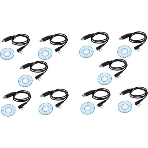 Lot 10PCS USB Programming Cable for Kenwood TK2100 TK3207 KPG-22 Baofeng UV-5R UV5R BF-888S UV-82 GT-3 UV-6R Radio Data Cable