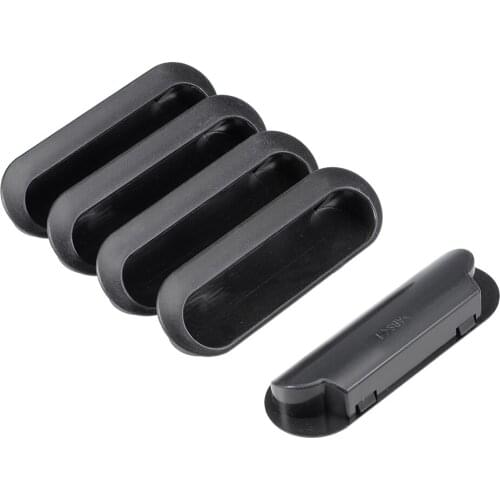 Uxcell 5Pcs Flush Pull Finger Insert Recessed Cabinet Handles 120mm x 40mm x 21mm Black for drawer, sliding door, tool box