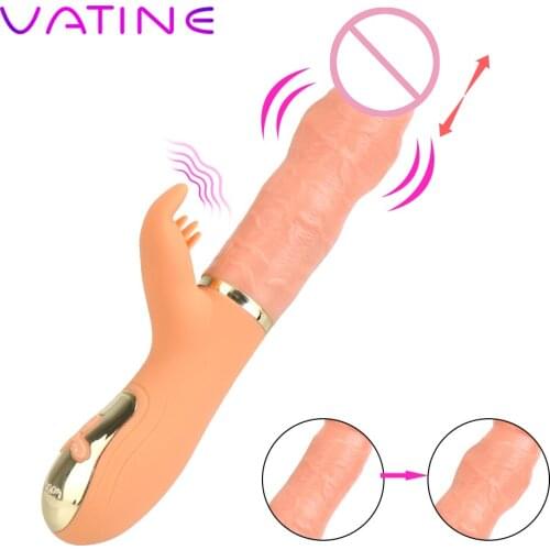 VATINE Handheld Inflatable/Heatable Telescopic Dildo Vibrator Clit Licking Vaginal Stimulation Sex Shop Sex Toys for Women