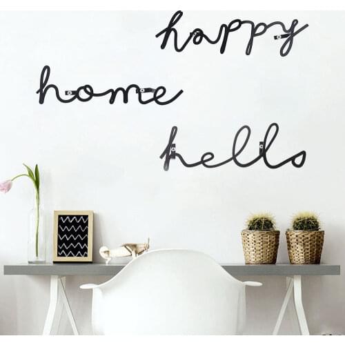 Nordic Style Home Decor Iron Letters Wall Hanging Decorations Room Hanging Sticker Hallway Sign Art Wall Ornaments For Home
