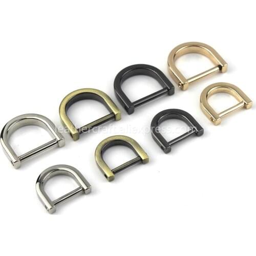 1pcs Metal Detachable open screw Dee D Ring buckle shackle clasp for Leather Craft Bag strap belt handle shoulder webbing
