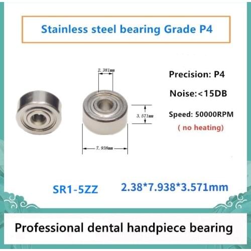 20pcs Dental Handpiece bearing SR1-5ZZ 2.38x7.938x3.571mm P4 stainless steel bearings for 20：1 NSK Bending machine 50000rpm