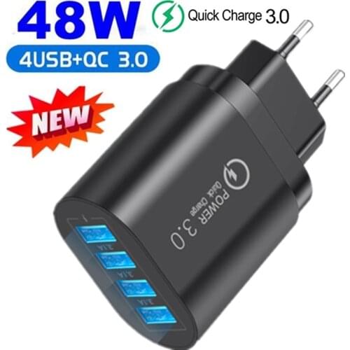 48W QC 3.0 USB Supercharge For Xiaomi Redmi Note 10 9 9T Fast Charging USB Wall Phone Charger For iphone Samsung Huawei Adapter