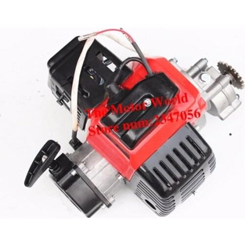49CC COMPLETE ENGINE 2 STROKE SUPER POCKET BIKE Electric start RED