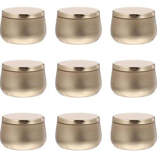 9pcs Tinplate Candy Jar Tea Can Sundries Jewelry Storage Jar Container Round Sealed Candy Tea Candle Beaded Handicraft Can