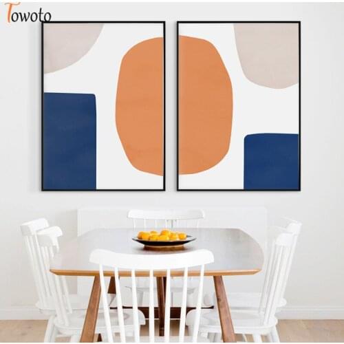 Abstract Canvas Painting Geometric Print Poster Modern Wall Art Midcentury Decorative Wall Pictures for Living Room Home Decor