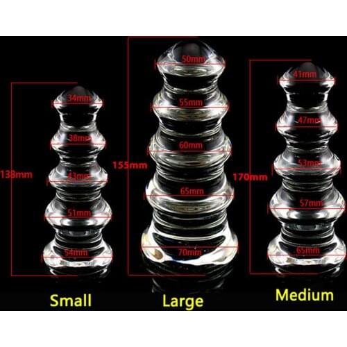 Pagoda type clear crystal glass anal plug dilator anus large butt plugs anal beads buttplug huge big expander ass sex toys