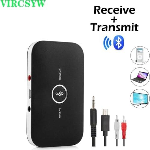 VIRCSYW Bluetooth 5.0 Audio Receiver Transmitter 2 IN 1 USB RCA 3.5MM 3.5 AUX Jack Stereo Music Wireless Adapters For TV Car PC