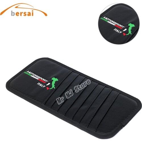 Carbon fiber Sunshade Storage Bag car Sun visor Car styling For Ferrari Maserati Alfa FIAT ABARTH 500 Lancia Romeo accessories