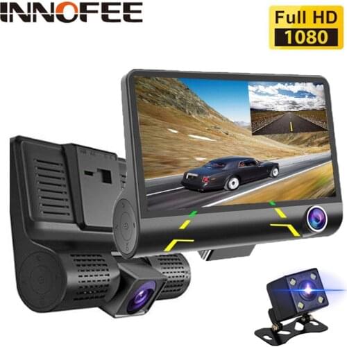 4.0 Inch 1080P FHD Dash Cam 3 Lens Rear View Camera Video Auto Car DVR G-Sensor Night Vision Camcorder Registrator