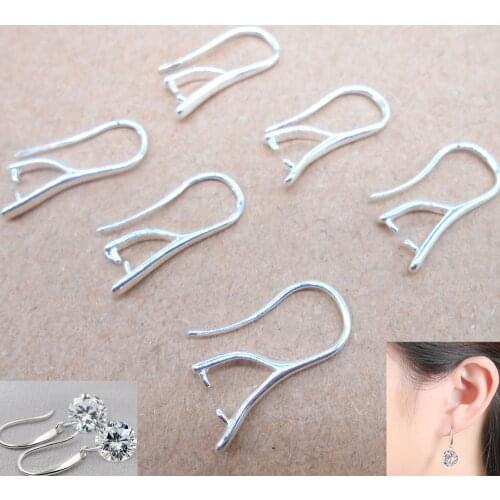 Free 10PCS more choice wholesale silver earrings jewelry accessories DIY crafts cufflinks earrings hook crystal cubic zirconi