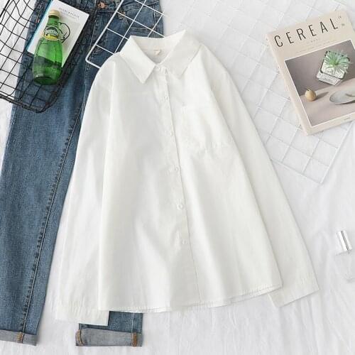 Women Blouses Shirts Tunic Womens Tops And Blouses 2020 Womenswear Long Sleeve Clothing Button Up Down White New Casual Good
