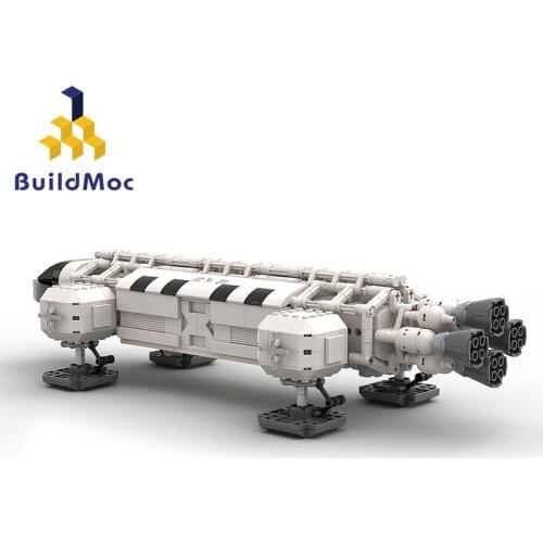 BuildMoc City Spaceport Spaceship Building Blocks The Shuttle Launch Center Space 1999 Eagle MOC Educational Kids Toys