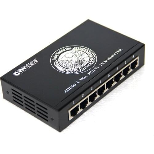 Charmvision EV-4S EV-8S Desktop 4 8 Ports RJ45 3.5mm Audio VGA Sender via UTP Cable Multi-channels VGA Transmitter for Receiver