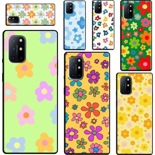 Groovy Pastel Flowers Bloom Daisies Case For Realme 6 7 8 Pro GT Neo C21 C11 C3 Q3 Pro Soft Cover For OnePlus 8T 7T 9R 8 9 Pro