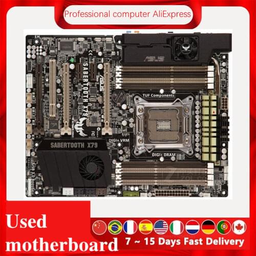 For ASUS SABERTOOTH X79 Original Used Desktop X79 X79M 2011 Socket LGA 2011 Core i7 LGA2011 DDR3 Motherboard