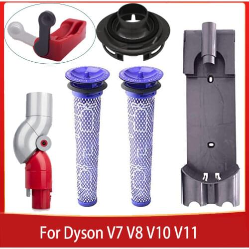 Vacuum Cleaner Docking Station - Wall Mounted Trigger Lock Pre Filter Top Adapter Bottom Adapter Accessories for Dyson V7 V8