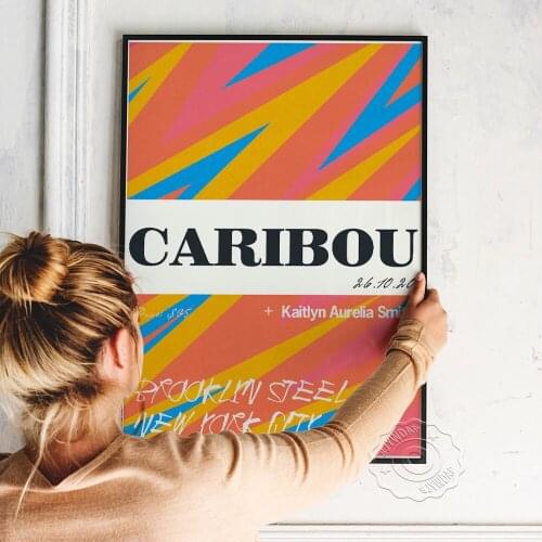 Caribou Gig Art Poster, Colored Drawing Geometric Pattern Art Prints, Kaitlyn Aurelia Smith Fans Collect Nordic Style Wall Decor