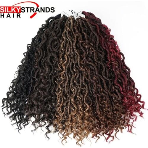 Afro River Faus Locs Crochet Braids Ombre Synthetic Braiding Hair Silky Bohemian Goddess Locs Hair Extensions For Black Women