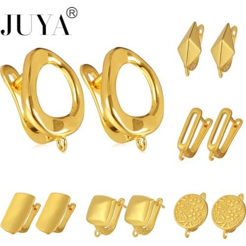 JUYA 10 Pcs\lot Copper Earrings Hooks For Jewelry Making Earrings Connectors Clasps Settings DIY Handmade Jewelry Accessories