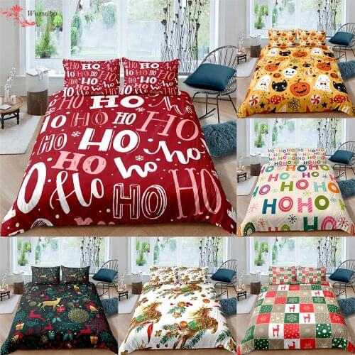 Homesky Bedding Set Christmas 9 Styles Microfiber Duvet Cover Bedding Cover Universal Size Comforter Cover Pillowcase Bedclothes