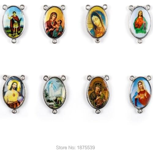 Mary Jesus Our Lady of Guadalupe Fatima Rosary Center Medal