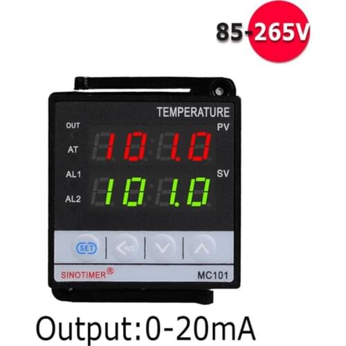 85~265V AC PT100 K Thermocouple Input 0-20mA Analog Output Digital PID thermostat Temperature Controller with Alarm