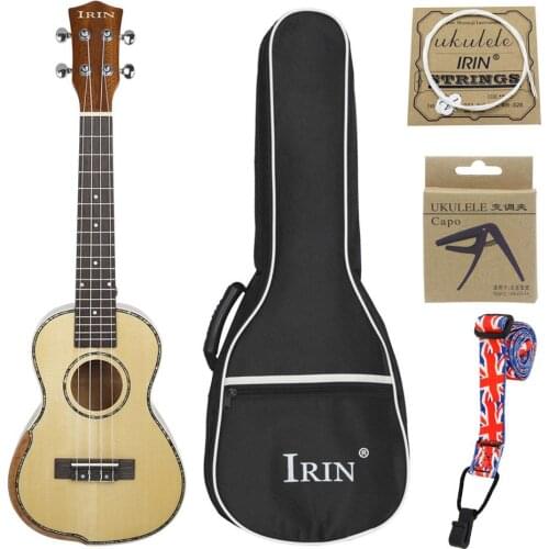 Mounchain UK2385 23inch Concert Ukulele Spruce Acacia Panel Classical Ukelele Guitar with Bag String Capo Strap