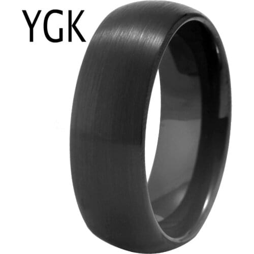 Mens Top Quality Simple Classic Lovers Ring Women Black Color Tungsten Wedding Ring Jewelry Engagement Anniversary Ring Party
