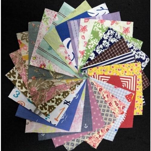 Hand Bag Doll Flat Patchwork Cloth Set Cotton Forescent Cloth Head Field Flowers 50 Pieces Do Not Repeat The Pattern