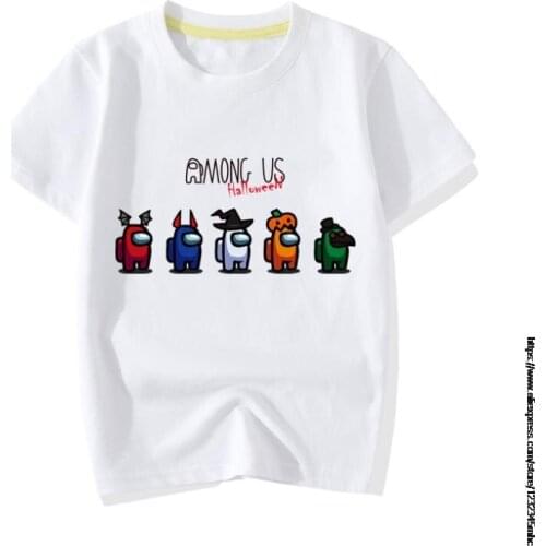 Cartoon Among Us New Game Printed T-shirt Among Us Anime Cartoon Game Boys and Girls T shirts Summer Top Children Clothing