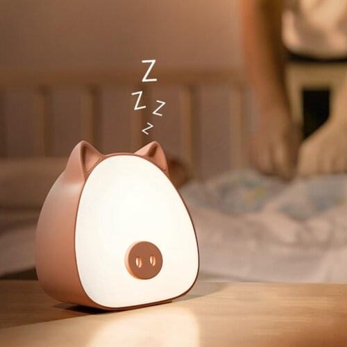 Pig Rabbit Rechargeable LED Night Lamp Mini USB Touch Sensor Animals Night Light Holiday For Baby Bedroom Christmas Gift