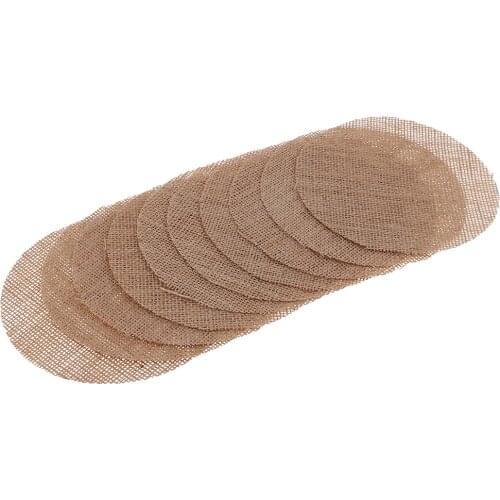 Natural Burlap Placemats Round Table Mat Set Of 10 Washable Coaster Cup Coffee Mat Pad Tableware For Kitchen Table Decor 15 Cm