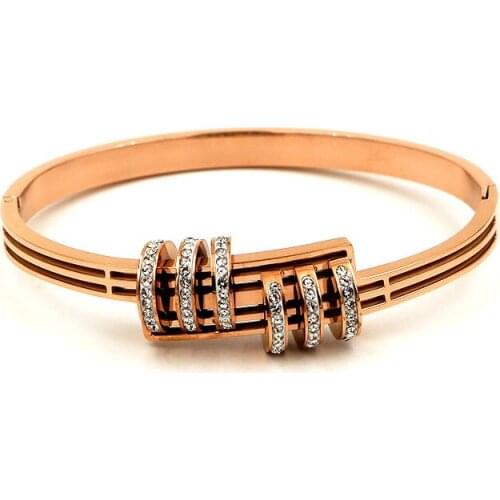 Luxury Brand Bracelets Cubic Zirconia Bangles For Women Circle Round Crystals Paved Pulseiras Romantic Party Jewelry