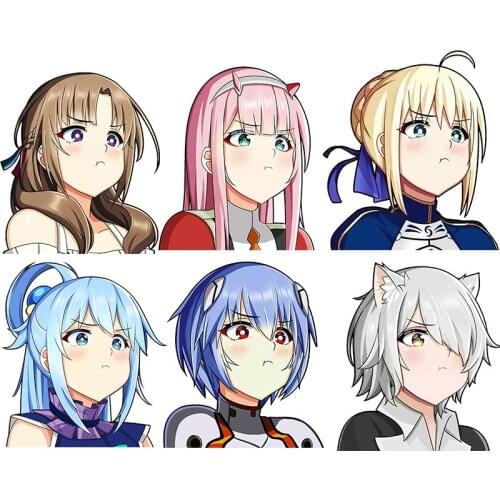 RuleMylife For Zero Two Darling In The FranXX And Other Cute Anime Characters Car Decal Sunscreen Car Sticker Car Decoration