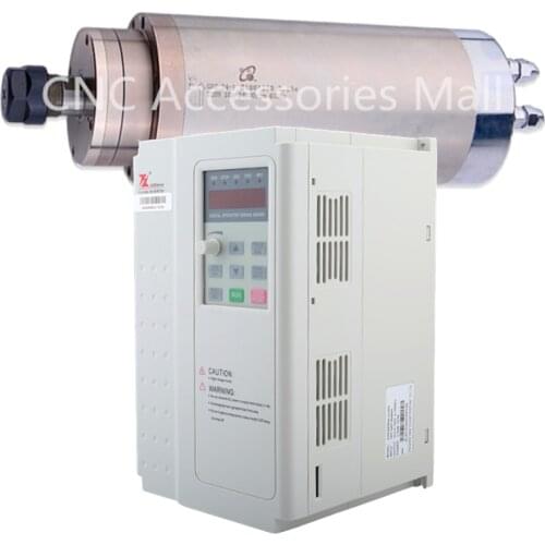 GDZ-24-1 3.2kw ER20 D100mm AC220V/AC380V water cooled spindle motor for cnc engraving machine & 3.7kw VFD Inverter