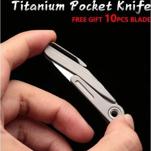 HOMIR Titanium Alloy Folding Knife Surgical Blade 11 Mini EDC Knife Emergency Cutting Knives Portable Outdoor Rescue Tool Knifes