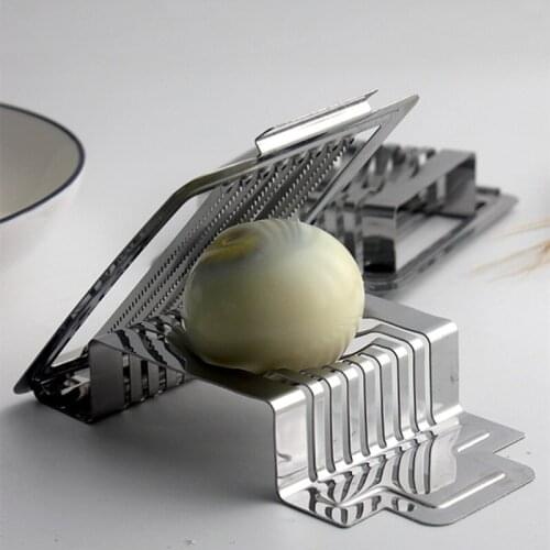 Egg Slicer Stainless Steel Boiled Egg Slicer Multifunctional Kitchen Egg Cutter Mold Fruit Cutter Section Chopper Kitchen Gadget