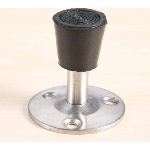 1Pc 45*50mm Stainless Steel&Rubber Door Stops Stopper Wall Mounted Cylinder Doorstop Stylish Holder Catch Floor Hardware Fitting
