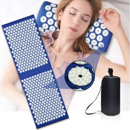 Extra Long Acupuncture Massage Yoga Acupressure Mat and Pillow Massage Cushion Relivev Stress Back Body Pine Yoga Mats Fitness