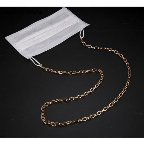 Teamer Beaded Cross Heart Chain for Mask Stainless Steel Glasses Chain Women Men Face Mask Necklace Neck Chain for Sunglasses
