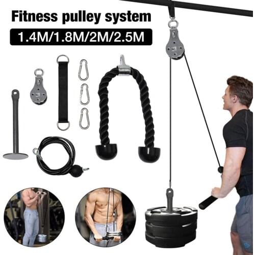 Fitness Pulley Cable Machine Attachment System Arm Biceps Triceps Blaster Hand Strength Trainning Home Gym Workout Equipment