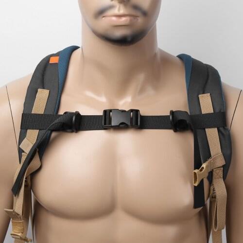 Outdoor Camping Backpack Chest Harness Black Adjustable Backpack Sternum Straps with Quick Buckle Travel Bag Belts Accessories