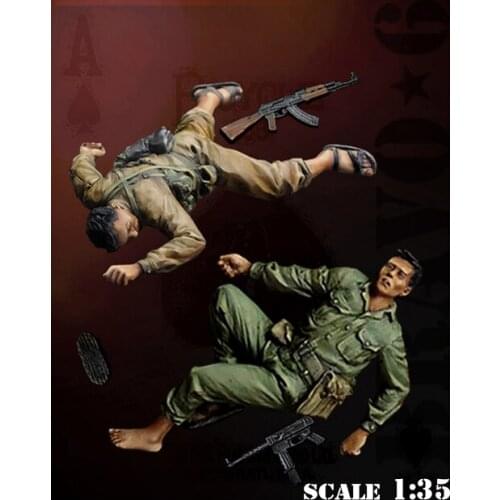 Unassambled 1/35 modern stand warrior include 2 Resin figure miniature model kits Unpainted