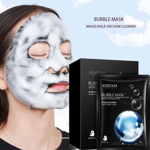 5pc/lot Facial Mask Peel Off Black Sea Salt Moisturizing Bubble Sheet Mask Deep Cleansing Oil Control Shrink Pore Face Skin Care
